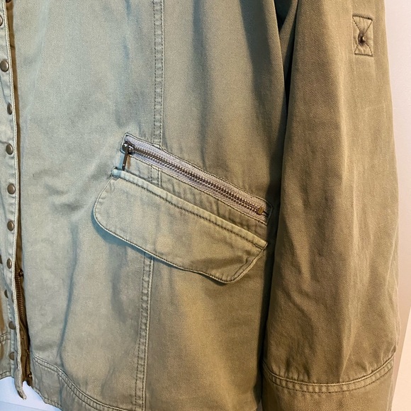 Women's Olive Green Studded Jacket - Picture 2 of 6